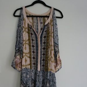 Free People - Cold-Shouldered, Long-sleeved DRESS-